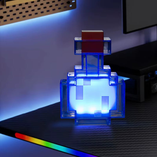 MC Game Medicine Bottle LED Night Light Table Lamps Game Creative Toy Lamp Rechargeable Bedroom Bedside for Kids Bedside Lamp
