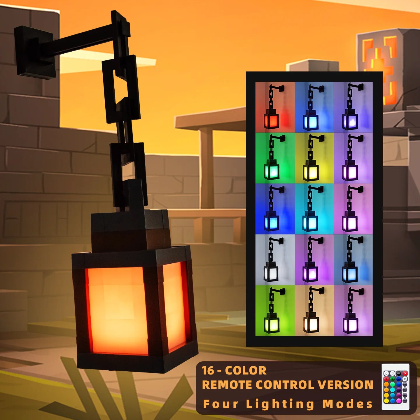 Pixel Style Night Light Portable Lantern 